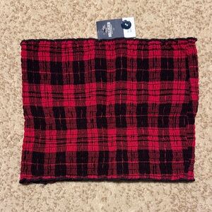 Red and Black smooched crop top